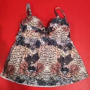 ACX swim suit bikini top animal print women's size L